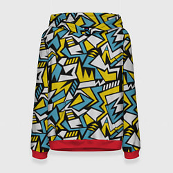 Толстовка-худи женская Графика и граффити, цвет: 3D-красный