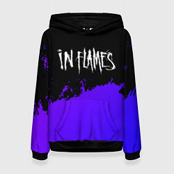 Толстовка-худи женская In Flames purple grunge, цвет: 3D-черный