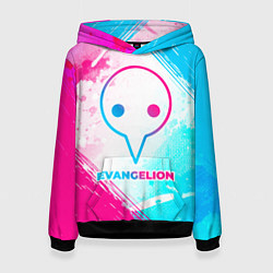 Толстовка-худи женская Evangelion neon gradient style, цвет: 3D-черный