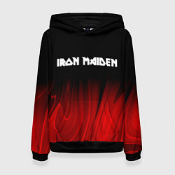 Толстовка-худи женская Iron Maiden red plasma, цвет: 3D-черный