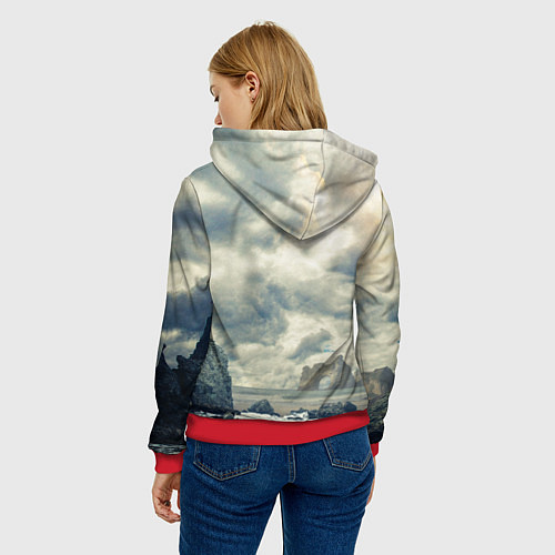 Женская толстовка Гигантский слон / 3D-Красный – фото 4