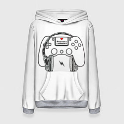 Толстовка-худи женская Девушка геймера, цвет: 3D-меланж