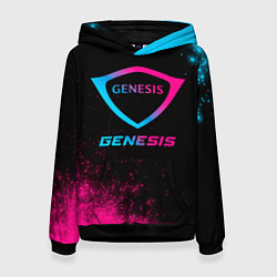 Толстовка-худи женская Genesis - neon gradient, цвет: 3D-черный