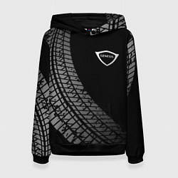 Толстовка-худи женская Genesis tire tracks, цвет: 3D-черный