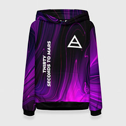 Толстовка-худи женская Thirty Seconds to Mars violet plasma, цвет: 3D-черный