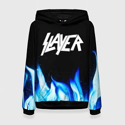 Толстовка-худи женская Slayer blue fire, цвет: 3D-черный