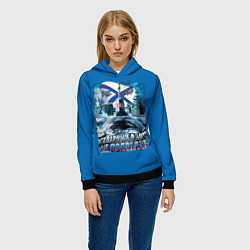 Толстовка-худи женская ВМФ - северный флот не подведёт, цвет: 3D-черный — фото 2