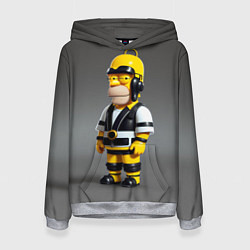 Толстовка-худи женская Homer Simpson - cyberpunk - fantasy, цвет: 3D-меланж