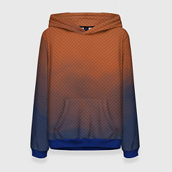 Толстовка-худи женская Оранжево-синий дым - Хуф и Ся, цвет: 3D-синий