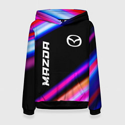 Толстовка-худи женская Mazda speed lights, цвет: 3D-черный