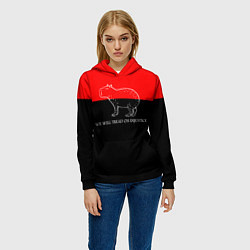 Толстовка-худи женская We will tread on injustice, цвет: 3D-черный — фото 2
