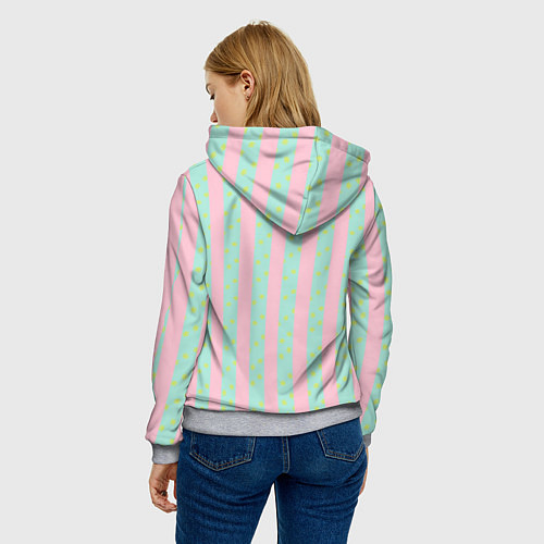 Женская толстовка Полоска в цветочек - костюм Кена из фильма Барби / 3D-Меланж – фото 4