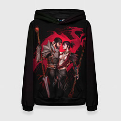 Толстовка-худи женская Серый страж и Морриган, цвет: 3D-черный