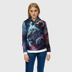 Толстовка-худи женская Galactic lion, цвет: 3D-белый — фото 2