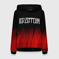 Толстовка-худи женская Led Zeppelin red plasma, цвет: 3D-черный