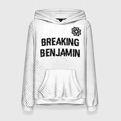 Толстовка-худи женская Breaking Benjamin glitch на светлом фоне: символ с, цвет: 3D-белый