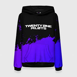 Толстовка-худи женская Twenty One Pilots purple grunge, цвет: 3D-черный