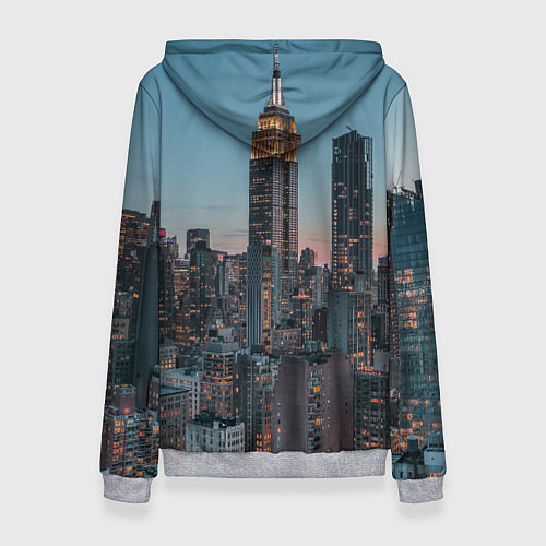 Женская толстовка Утренний город с небоскребами / 3D-Меланж – фото 2