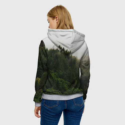 Женская толстовка Я из Сибири на фоне леса / 3D-Меланж – фото 4