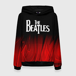 Толстовка-худи женская The Beatles red plasma, цвет: 3D-черный