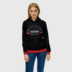 Толстовка-худи женская BMW - red eyes, цвет: 3D-красный — фото 2