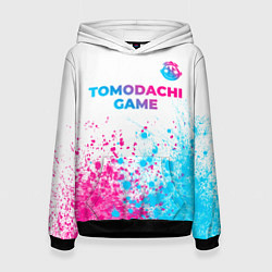 Толстовка-худи женская Tomodachi Game neon gradient style: символ сверху, цвет: 3D-черный