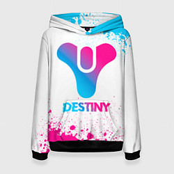 Толстовка-худи женская Destiny neon gradient style, цвет: 3D-черный