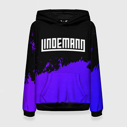 Толстовка-худи женская Lindemann purple grunge, цвет: 3D-черный