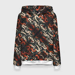 Толстовка-худи женская Абстракция в японском стиле, цвет: 3D-белый