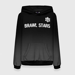 Толстовка-худи женская Brawl Stars glitch на темном фоне: символ сверху, цвет: 3D-черный