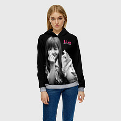 Толстовка-худи женская Blackpink Lisa Sign of love, цвет: 3D-меланж — фото 2