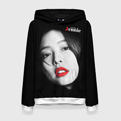 Толстовка-худи женская Blackpink Jennie Red lips, цвет: 3D-белый