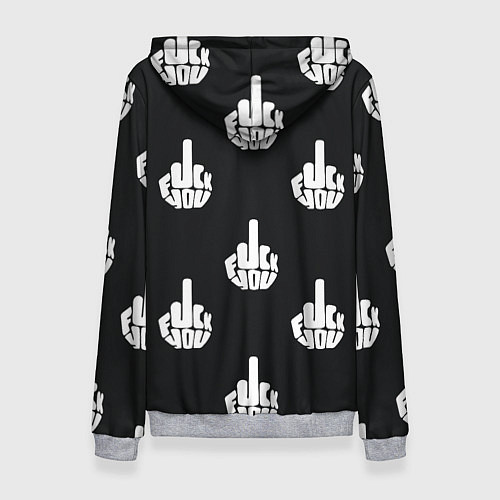 Женская толстовка С факами на английском - паттерн / 3D-Меланж – фото 2