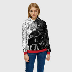 Толстовка-худи женская Инсайд Габимару - Адский рай, цвет: 3D-красный — фото 2