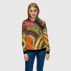 Толстовка-худи женская Waves colors, цвет: 3D-черный — фото 2