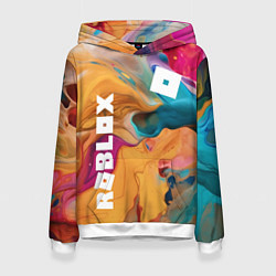 Толстовка-худи женская Roblox Logo Color, цвет: 3D-белый