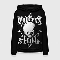 Толстовка-худи женская Cypress hill - skull arrows, цвет: 3D-черный