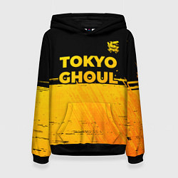 Толстовка-худи женская Tokyo Ghoul - gold gradient: символ сверху, цвет: 3D-черный