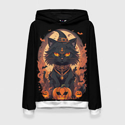 Женская толстовка Черный кот в хеллоуине
