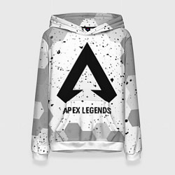 Толстовка-худи женская Apex Legends glitch на светлом фоне, цвет: 3D-белый