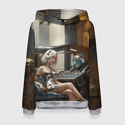 Толстовка-худи женская Девушка оператор, цвет: 3D-меланж