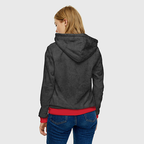 Женская толстовка Девушка с татуировками / 3D-Красный – фото 4