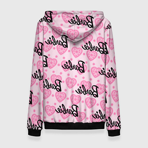 Женская толстовка Логотип Барби и розовое кружево / 3D-Черный – фото 2