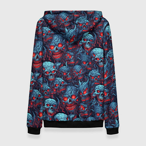 Женская толстовка Monster skulls pattern / 3D-Черный – фото 2