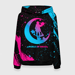 Толстовка-худи женская Angels of Death - neon gradient, цвет: 3D-черный