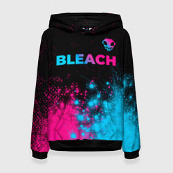 Толстовка-худи женская Bleach - neon gradient: символ сверху, цвет: 3D-черный