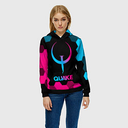 Толстовка-худи женская Quake - neon gradient, цвет: 3D-черный — фото 2