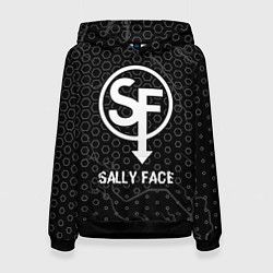 Толстовка-худи женская Sally Face glitch на темном фоне, цвет: 3D-черный