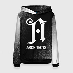 Толстовка-худи женская Architects glitch на темном фоне, цвет: 3D-черный