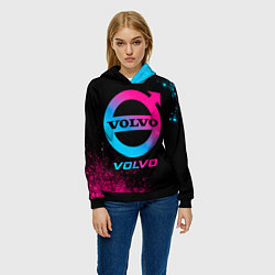 Толстовка-худи женская Volvo - neon gradient, цвет: 3D-черный — фото 2